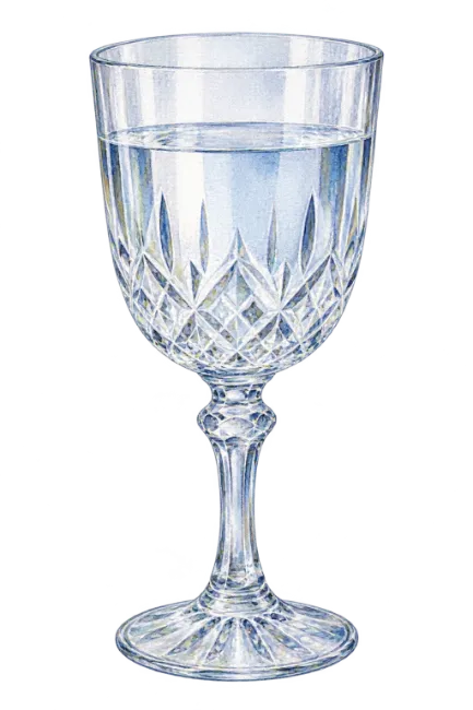 Watercolor Crystal Water Glass Illustration
