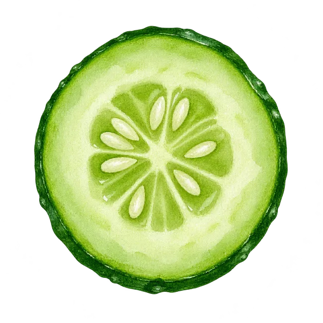 Watercolor Cucumber Slice