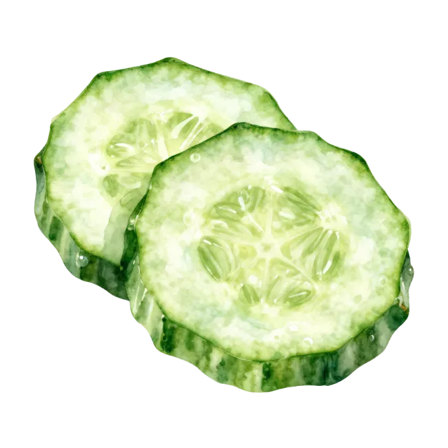 Watercolor Cucumber Slices
