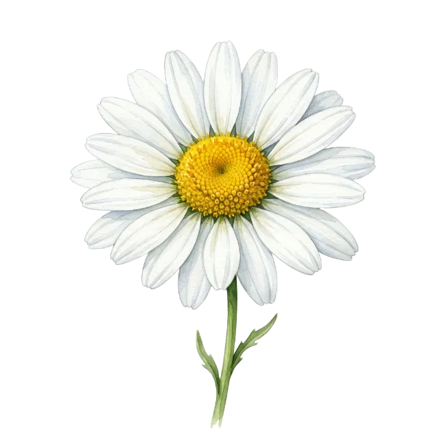 Watercolor Daisy Flower Illustration