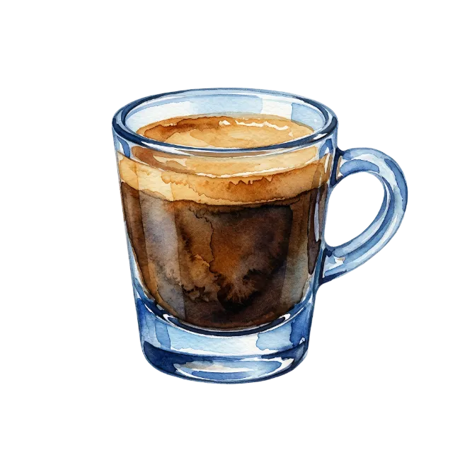 Watercolor Espresso Cup Illustration