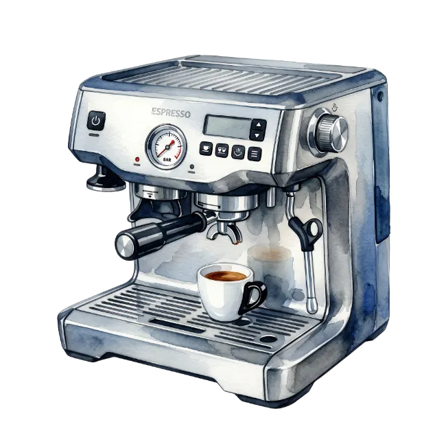Watercolor Espresso Machine With Cup