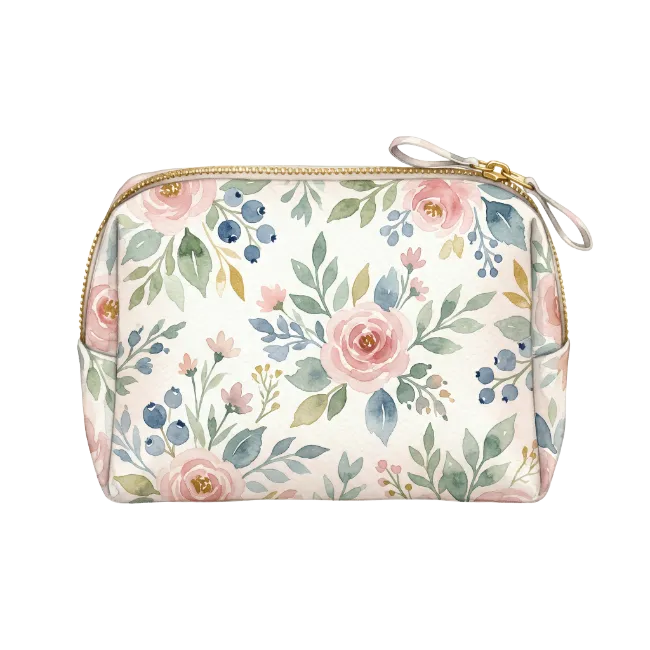 Watercolor Floral Cosmetic Pouch