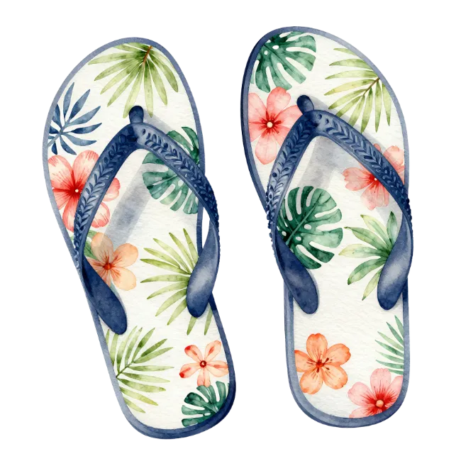 Watercolor Floral Flip Flops