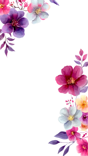 Watercolor Floral Frame Design