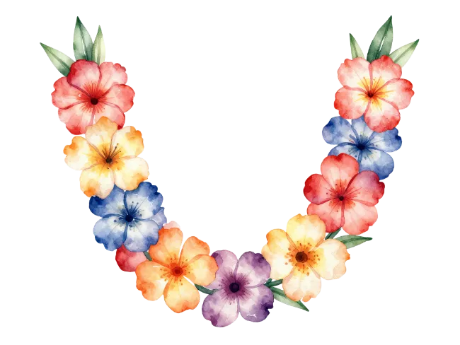 Watercolor Floral Garland V Shape Arrangement