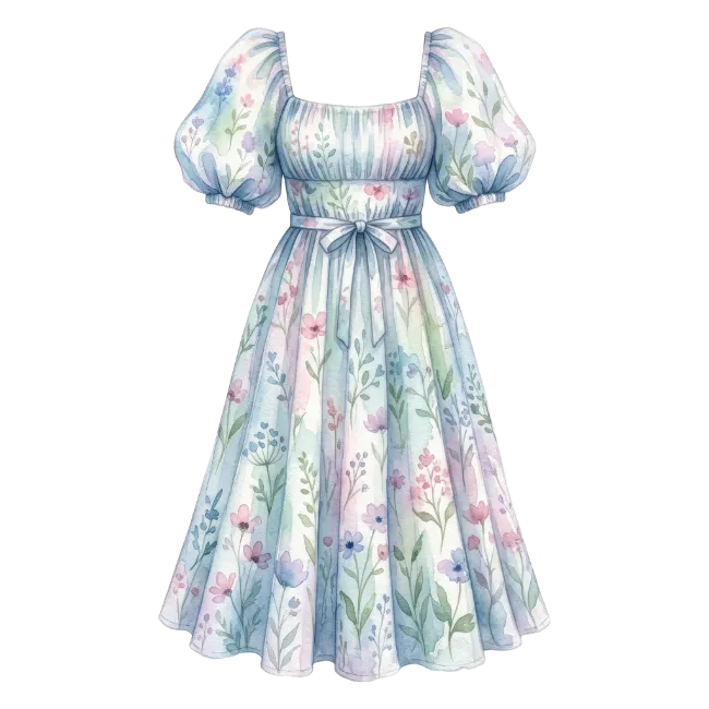 Watercolor Floral Summer Dress