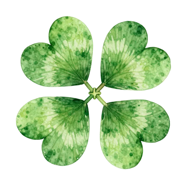 Watercolor Four Leaf Clover Illustration