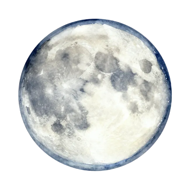 Watercolor Full Moon Illustration