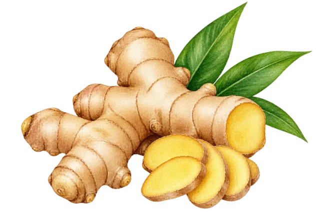 Watercolor Ginger Root Illustration