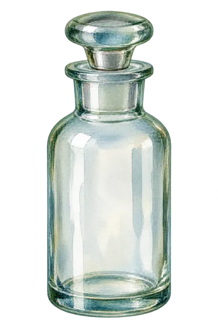Watercolor Glass Bottle Illustration