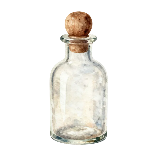 Watercolor Glass Bottle with Cork