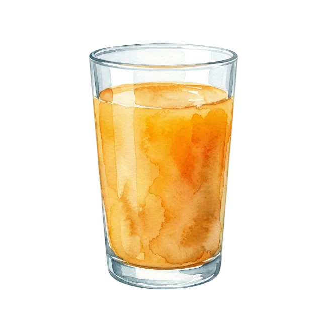 Watercolor glass of orange juice