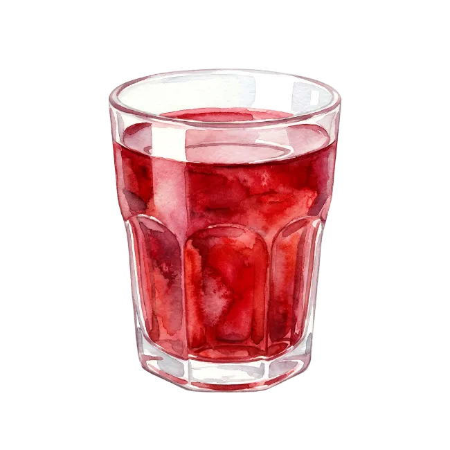 Watercolor Glass of Red Juice