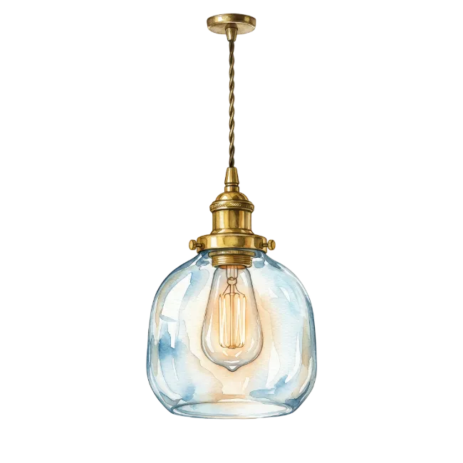 Watercolor Glass Pendant Light Fixture