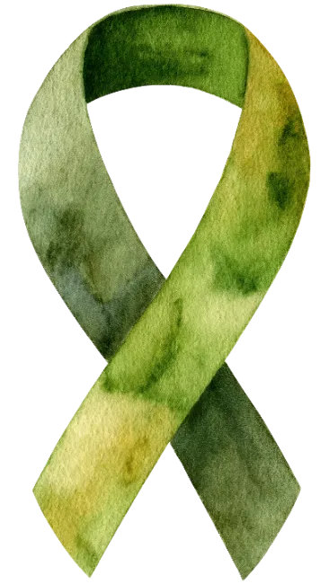 Watercolor Green Awareness Ribbon Symbol