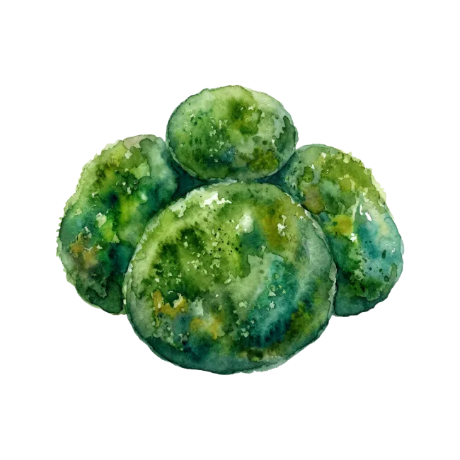 Watercolor Green Broccoli Florets Illustration