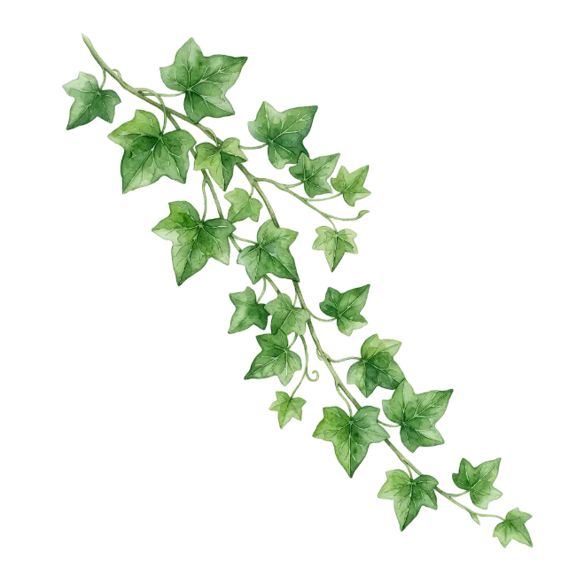 Watercolor Green Ivy Vine