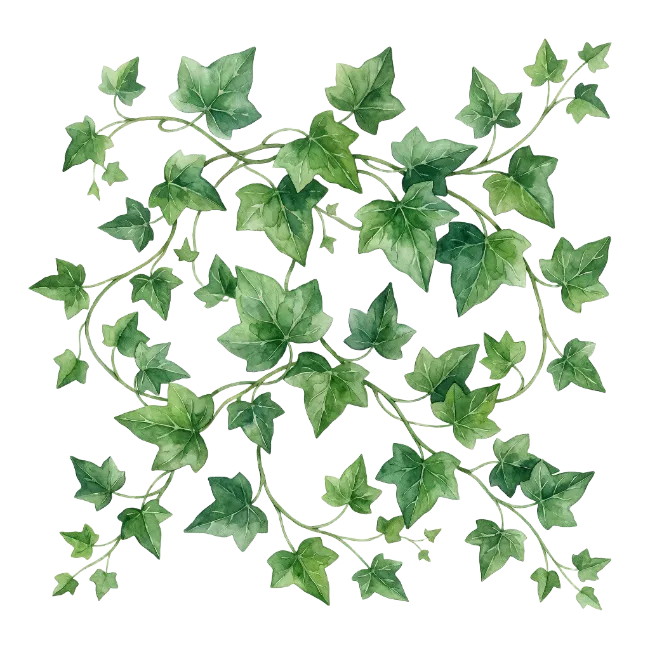 Watercolor Green Ivy Vines Pattern