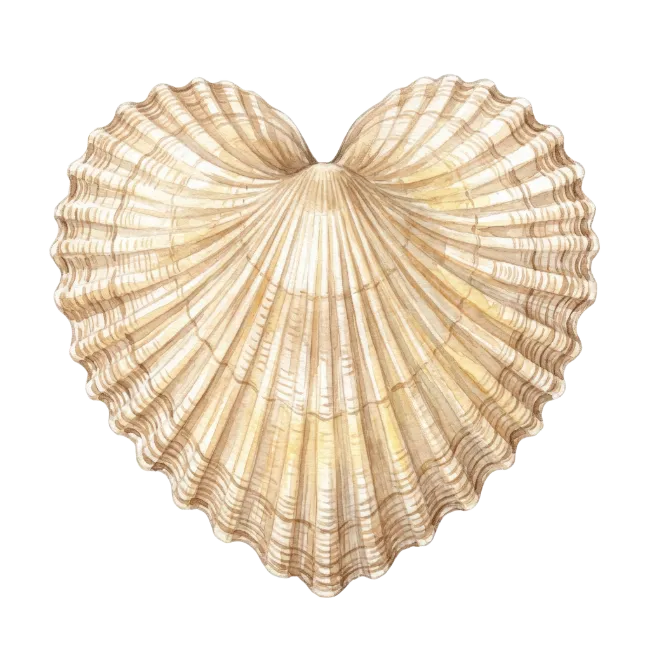Watercolor Heart Shell