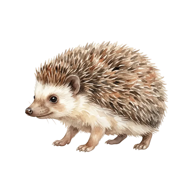 Watercolor Hedgehog Illustration