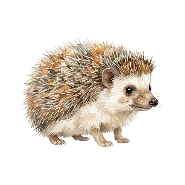 Watercolor Hedgehog Illustration