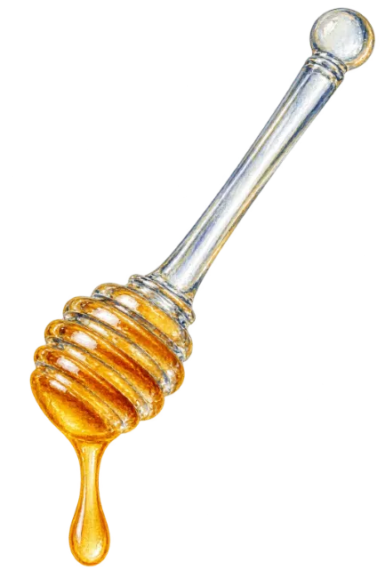 Watercolor Honey Dipper with Drip