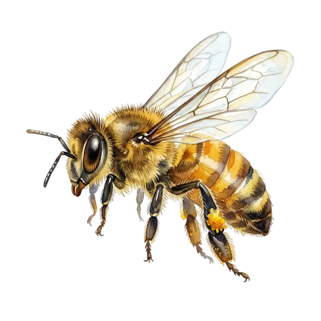 Watercolor Honeybee Insect Illustration