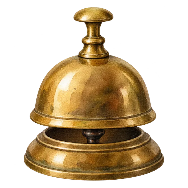 Watercolor Hotel Desk Bell Illustration