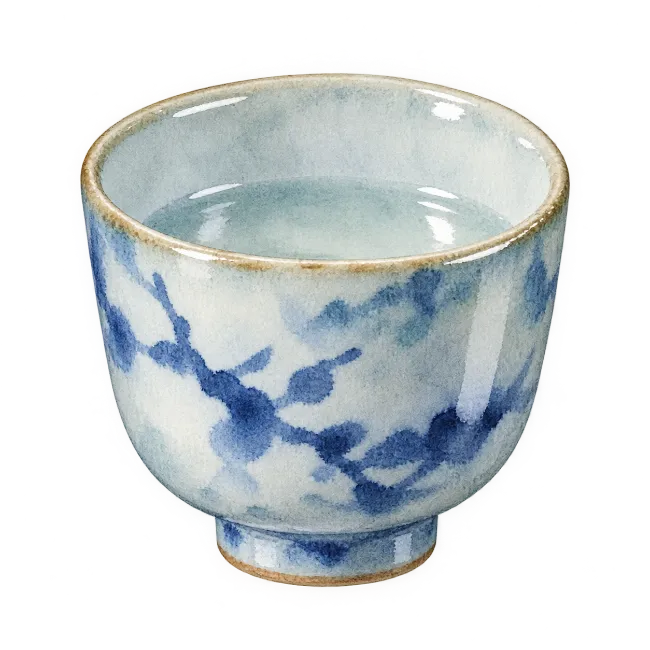 Watercolor Japanese Tea Cup