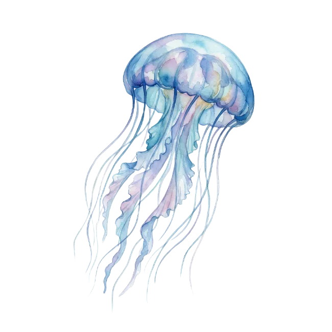 Watercolor Jellyfish Illustration