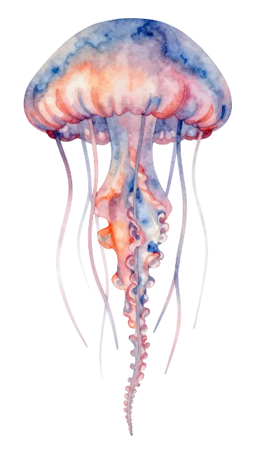 Watercolor Jellyfish Illustration
