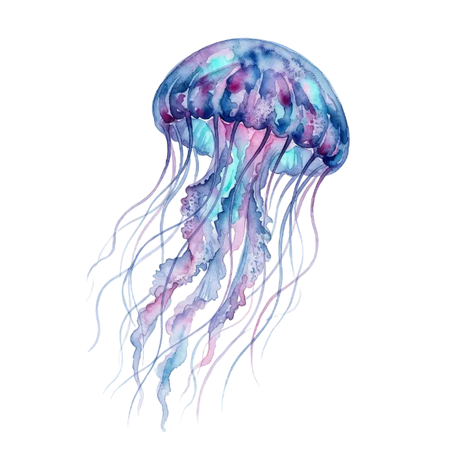 Watercolor Jellyfish Illustration