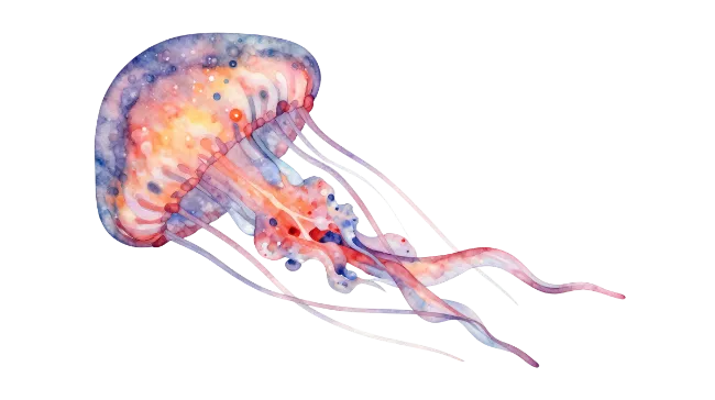 Watercolor Jellyfish Illustration