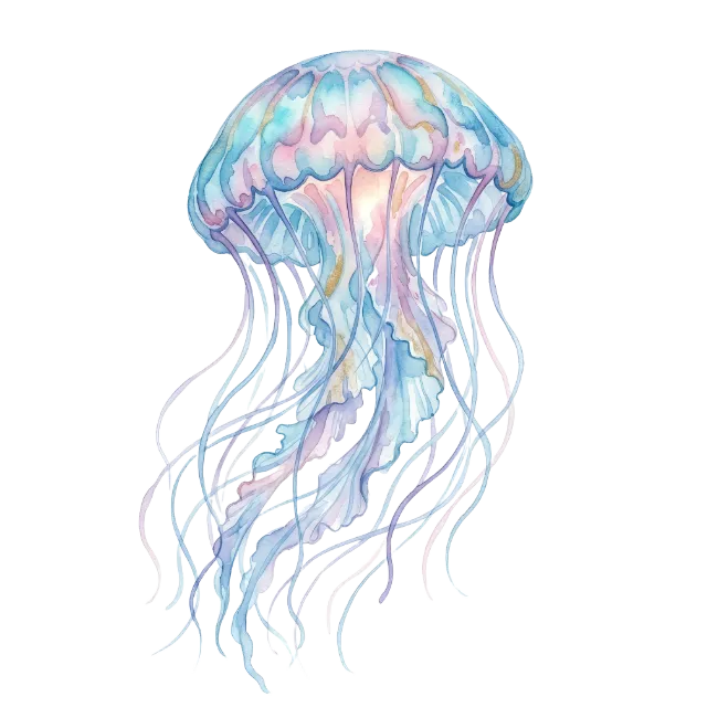 Watercolor Jellyfish Illustration