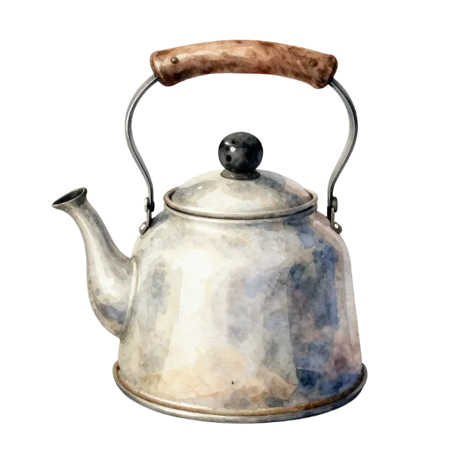 Watercolor Kettle Illustration