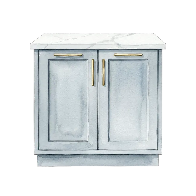 Watercolor Kitchen Cabinet