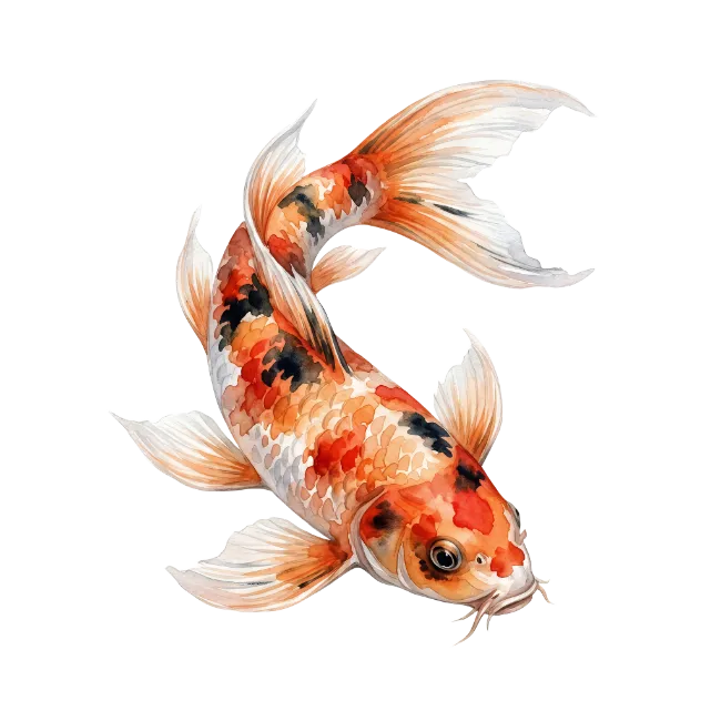 Watercolor Koi Fish Illustration