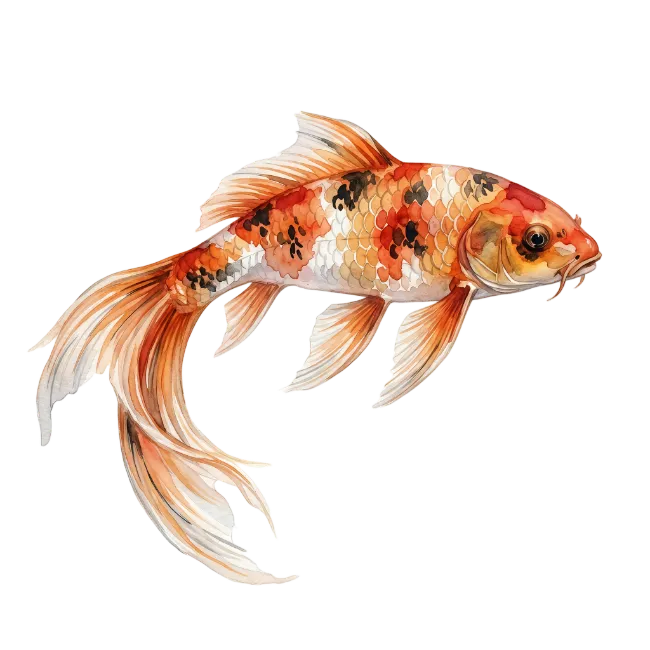 Watercolor Koi Fish Painting