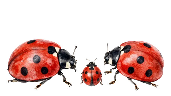 Watercolor Ladybugs Illustration Set