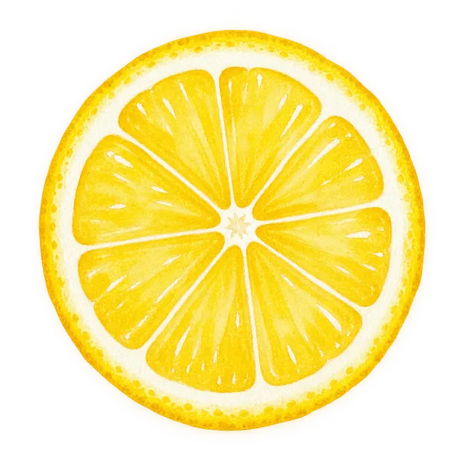Watercolor Lemon Slice
