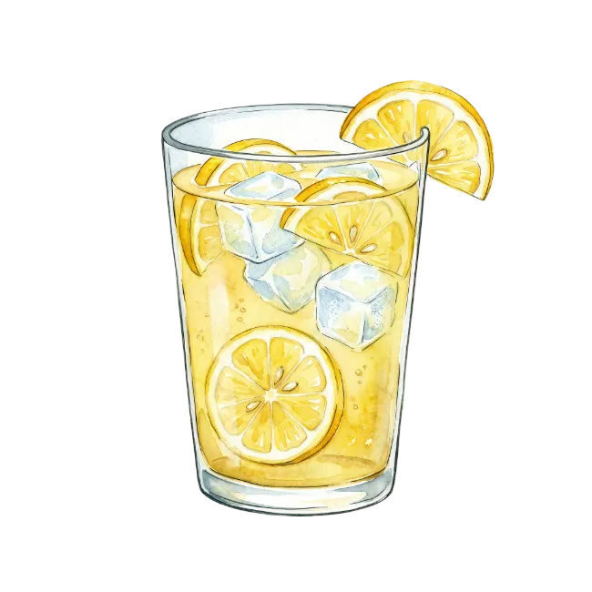 Watercolor Lemonade Glass Illustration