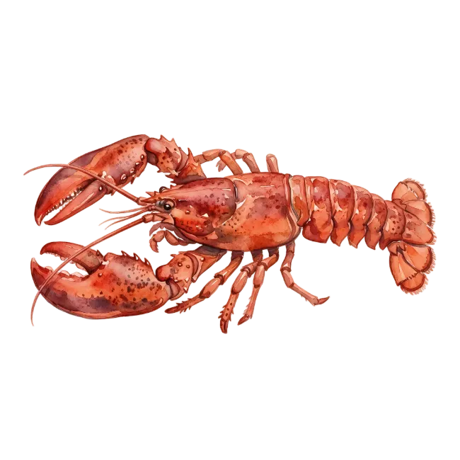 Watercolor Lobster Illustration