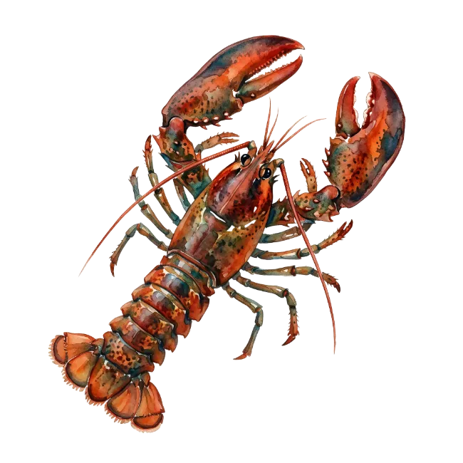 Watercolor Lobster Illustration