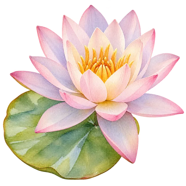 Watercolor Lotus Flower Illustration