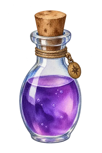Watercolor Magic Potion Bottle