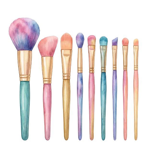 Watercolor Makeup Brushes Set