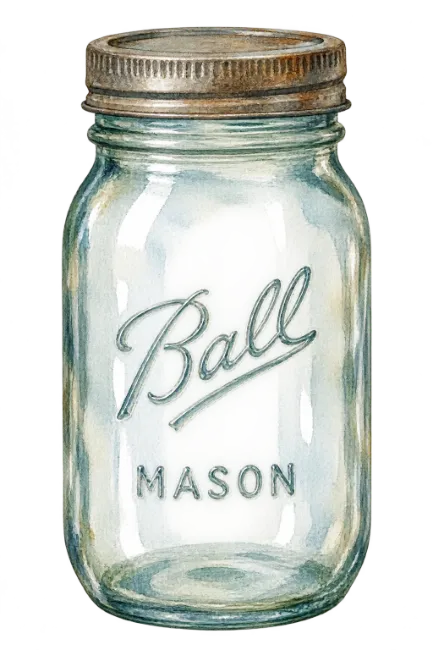 Watercolor Mason Jar Illustration