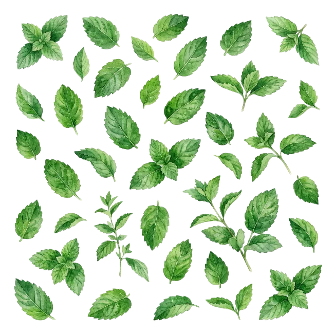Watercolor Mint Leaves Collection