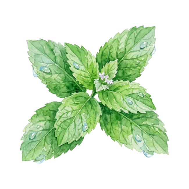 Watercolor mint leaves illustration